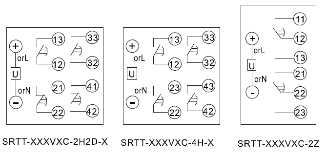 SRTT-110VAC-4H-D内部接线图