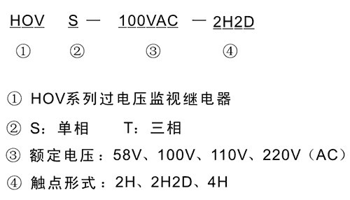 HOVS-110VAC-4H型号及其含义